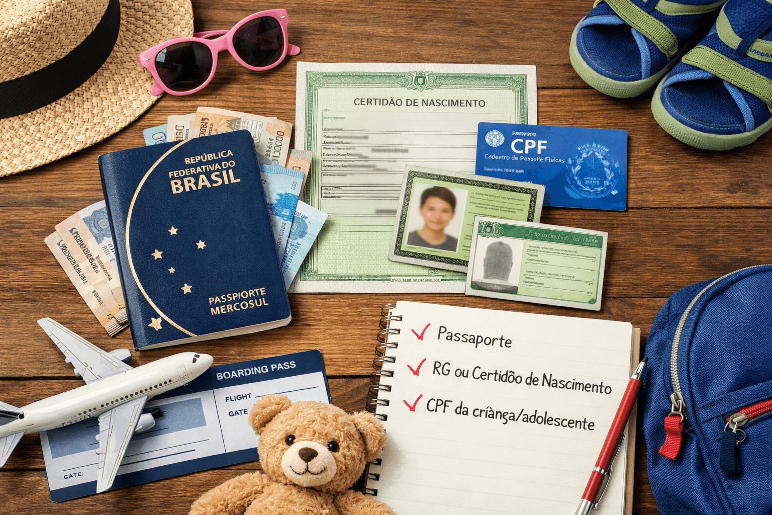 Documentação para viajar com crianças e adolescentes